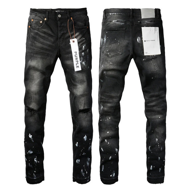 Purple-Brand jeans black-white - LuxuryLineBG