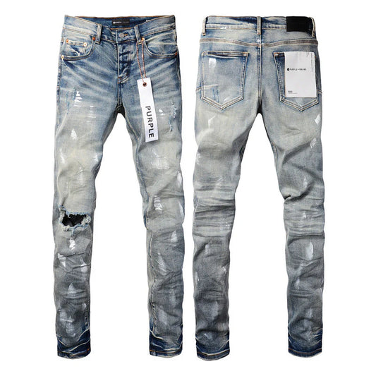 Purple-Brand jeans white - LuxuryLineBG