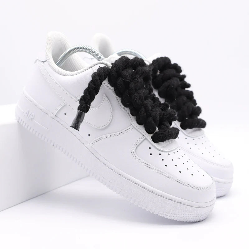 Nike AirForce 1 Black Ropes - LuxuryLineBG